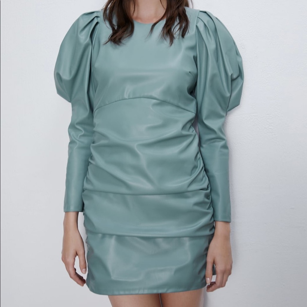 Faux leather dress